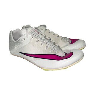NEW! Nike Men's Rival Sprint Spikes Track & Field Sprinting White Pink Size 8.5